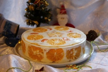 Цитрусовый десерт для праздничного стола: желейный торт «Новый год»