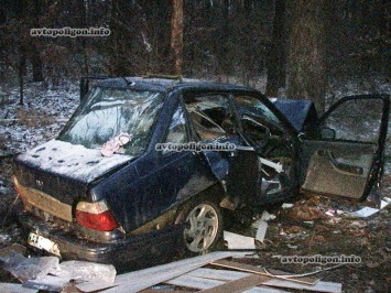 ДТП под Киевом: Daewoo Nexia слетел с дороги и врезался в дерево - пострадали три человека. ФОТО