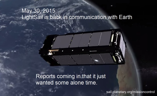 Пропавший спутник LightSail вышел на связь после 8 дней молчания