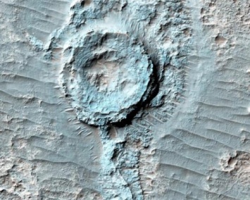 HACA продемонстрировало "перевернутый" кратер на Марсе