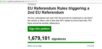 В Великобритании началась истерия. Британцы массово подписывают петицию о втором референдуме