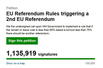 Петиция противников Brexit набрала более 1,7 млн подписей