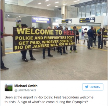 В столице Олимпиады копы встречают туристов плакатом "Добро пожаловать в ад"