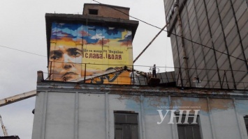 Культ личности: Савченко в Запорожье открыла граффити, изрбражающее ее саму
