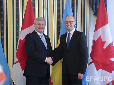 Яценюк добивается свободной торговли между Украиной и Канадой