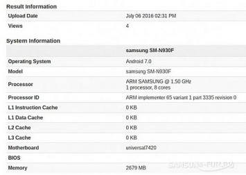 Слухи: Samsung Galaxy Note 7 будет работать под управлением ОС Android 7.0 Nougat
