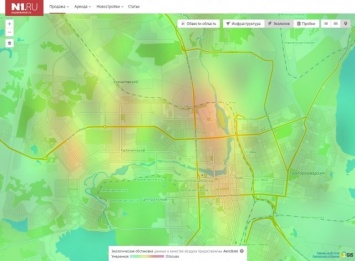В Челябинске запущен сервис для поиска жилья на экологической карте