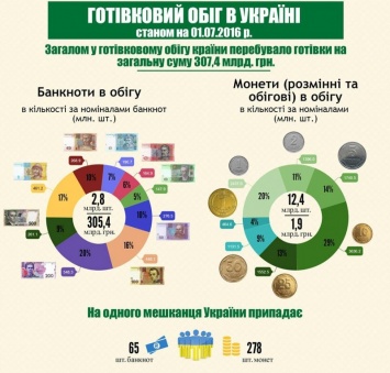 В НБУ посчитали наличные деньги украинцев (инфографика)