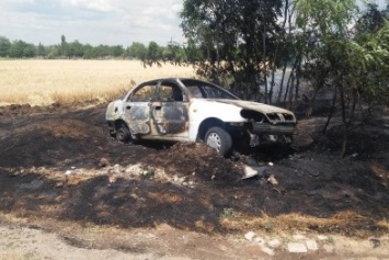 В Бердянском районе сгорел автомобиль