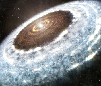 Астрономы увидели "линию снега" возле молодой звезды