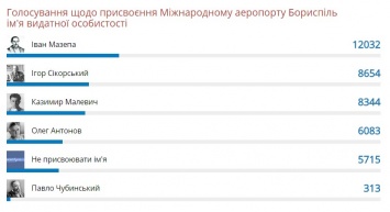 Мазепа остается лидером за сутки до окончания голосования за имя для аэропорта Борисполь