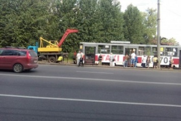 В Харькове "дрифтанул" очередной трамвай (ФОТО)