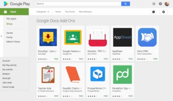 Google Docs и Sheets для Android теперь поддерживают дополнения