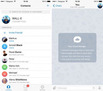 В Telegram появилось облачное хранилище и раздел с популярными стикерами
