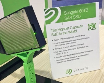 Seagate Technology представит SSD-накопитель на 60 ТБ