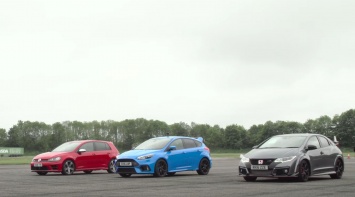 Горячие хетчи 2016: Ford Focus RS vs Honda Civic Type R vs VW Golf R