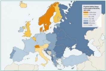 Ученые создали демографическую карту Европы с прогнозом на 2050 год