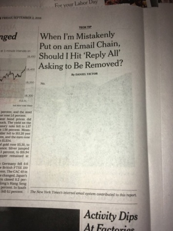 New York Times опубликовал статью, состоящую из одного слова