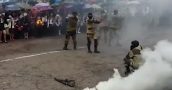 1 сентября с дымовыми шашками и вооруженными людьми в Самаре (ВИДЕО)