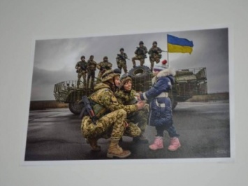 В Житомире ко Дню города начала действовать фотовыставка "Объятия войны"