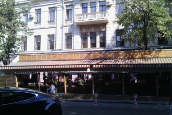 На Дерибасовской погибли два дерева, которые выглядывали из крыши кафе (ФОТО)