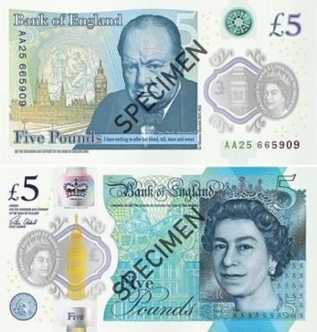Банк Англии запустил в обращение первую пластиковую банкноту