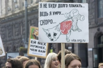 Мех - одежда для лохов: в Киеве прошел марш против использования меха (ФОТОРЕПОРТАЖ)