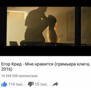 Клип Егора Крида «Мне нравится» набрал свыше 10 млн просмотров