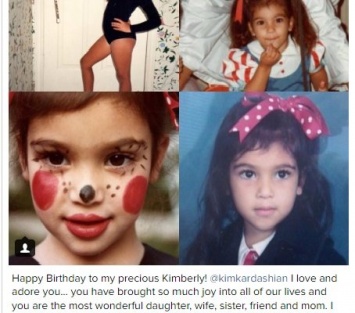 Мать Ким Кардашьян поделилась детскими фотографиями дочери