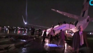 Самолет Трампа неудачно приземлился в Нью-Йорке