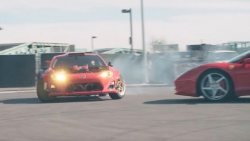 «Тойота» с мотором от Ferrari подрифтила вокруг суперкара 458 Italia