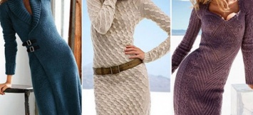 Вязаное платье-свитер