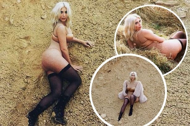 Ким Кардашян участвовала в сельской эротической фотосессии в чулках