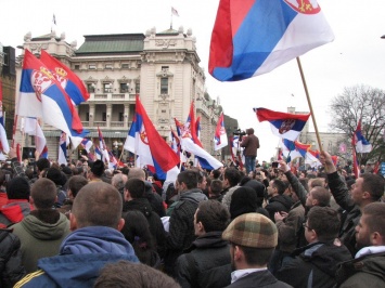 В Белграде прошел первый протест профсоюза военнослужащих Сербии