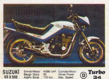 Хаябуса родом из детства: мотоцикл Suzuki GSX-550 с вкладыша Turbo №34