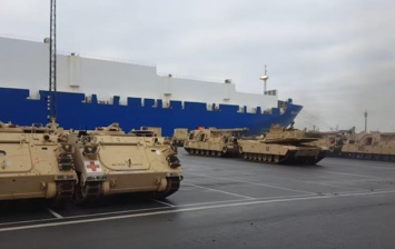 Появилось видео выгрузки танков США в Германии