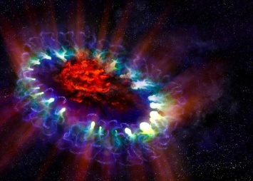 NASA обнародовало цветной снимок столкновения галактик