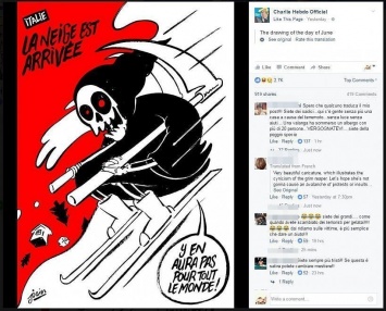 Пострадавший от лавины в Италии город будет судиться с Charlie Hebdo