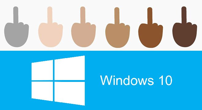 Microsoft добавила жест «средний палец» в набор смайликов Windows 10