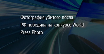 Фотография убитого посла РФ победила на конкурсе World Press Photo