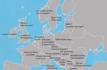 Составлена карта Европы с фразами, которые бесят европейцев