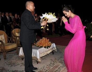 Анджелина Джоли поразила поклонников розовым секси-платьем