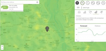 BreezoMeter - карта загрязнения воздуха в реальном времени