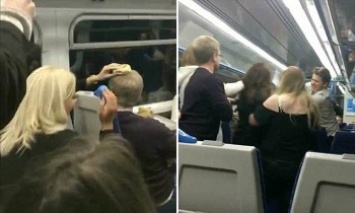 В Англии пассажиры поезда подрались из-за пончика на голове (видео)
