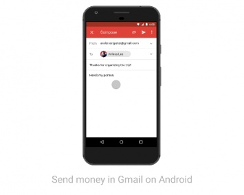 У Gmail появилась новая услуга перевода денег прямо в письме