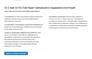 Youtube откажется от аннотаций
