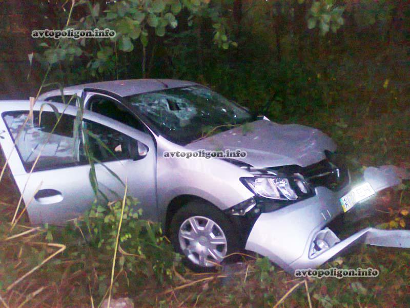 Под г. Славутич Renault Logan слетел с дороги - пострадавших извлекали спасатели. ФОТО