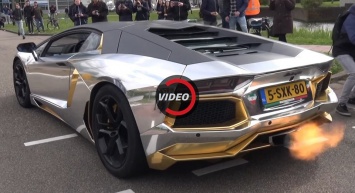 В сети появилось видео с хромированным Lamborghini Aventador