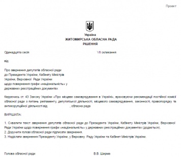 В Украине инициировали возвращение графы "национальность" во все документы