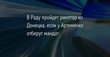 В Раду пройдет риелтор из Донецка, если у Артеменко отберут мандат